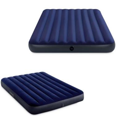Imagem de Colchão inflável casal intex fiber tech 191x137x25cm, Azul