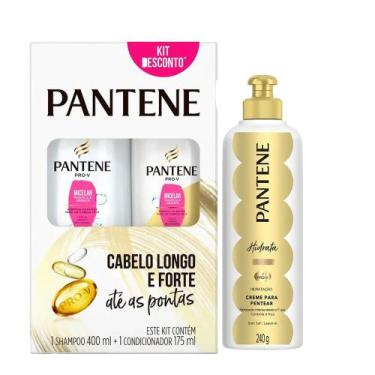 Imagem de Kit Pantene Micellar Shampoo 400ml + Condicionador 175ml + Creme Para 