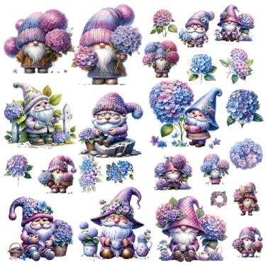 Imagem de CRASPIRE 8 estilos adesivos de janela de mola adesivos de parede de gnomo flor roxa autoadesivo PVC à prova d'água adesivos para janelas, descasque e cole para decoração de casa, quarto, berçário