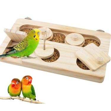 Imagem de FlidRunest Brinquedos de forrageamento de galinha de madeira, brinquedo interativo de galinha de alimentador lento para galinheiro, brinquedos de enriquecimento de galinhas para galinhas,