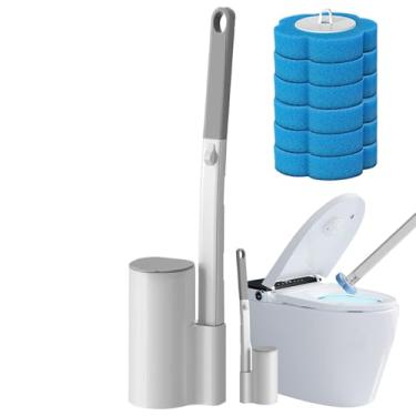 Imagem de Conjunto de Escova e Suporte para | Cabeças Esponja Macias Com Caixa Armazenamento | Haste Limpeza Com Suporte | Para Casa Cozinha Banheira Pia Ralo Piso Interior