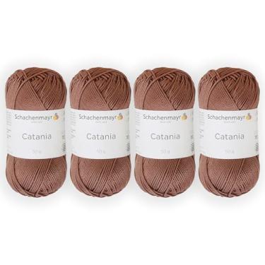 Imagem de 4 novelos/pacote Schachenmayr (SMC) Catania Originals Yarn, cada bola 50 g (125 m), 100% algodão mercerizado para fio de tricô e crochê, peso esportivo, 438 - âmbar profundo