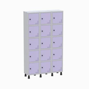 Imagem de Armário Locker Guarda Volume Aço Light 15 Portas 103,5x179,5cm - Pandi