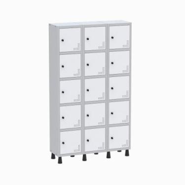 Imagem de Armário Locker Guarda Volume Aço Light 15 Portas 103,5x179,5cm - Pandi