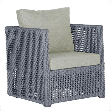 Imagem de Poltrona Florença Em Alumínio E Corda Náutica Trama Original Prata