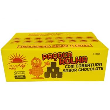Imagem de New Fly Doces Paçoca Rolha com Cobertura Sabor Chocolate, 100 Unidades, 2kg, Paçoquinha com Chocolate