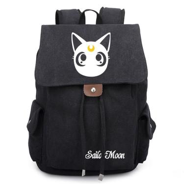 Imagem de Mochila Sailor Moon Luna Cat Kids School de algodão e poliéster