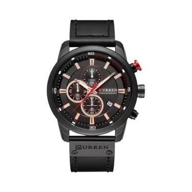 Imagem de Relógio De Luxo Masculino Em Couro Esportivo À Prova d'Água Quartz Com