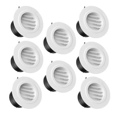 Imagem de HG Power Ventilações Soffit de 75 mm - Pacote com 8 Tampa de Ventilação Redonda ABS Branca com Malha de Tela Integrada - para Exaustor, Duto Inline, Ventilação de Secador, Ventilação HVAC, Sótão e