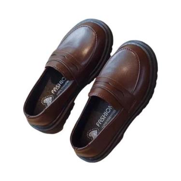 Imagem de Sapatos Mocassim Retro De Couro Preto Para Meninos E Meninas, Calçados