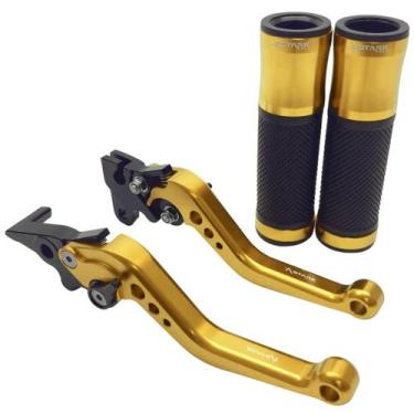 Imagem de Kit Manopla Luva Manete Esportivo Stark Honda Cb 300r, Dourado