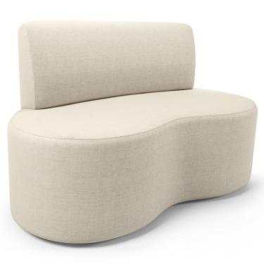 Imagem de Sofá 2 Lugares Orgânico Para Sala De Estar Living Larissa L02 Facto Dunas Pérola - Lyam Decor