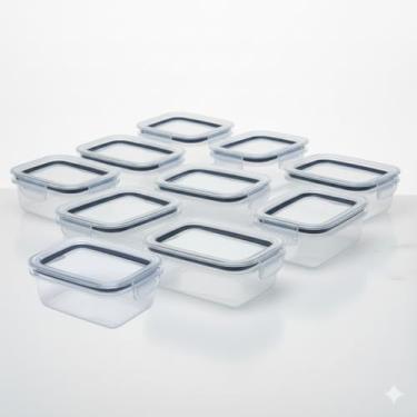 Imagem de Kit 4 Potes com Tampa Hermética Plástico BPA FREE Premium 990ml