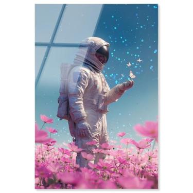 Imagem de Arte de parede de astronauta com impressão acrílica de visitante estrelado por Art Remedy, pronto para pendurar, 40,6 x 61,8 cm