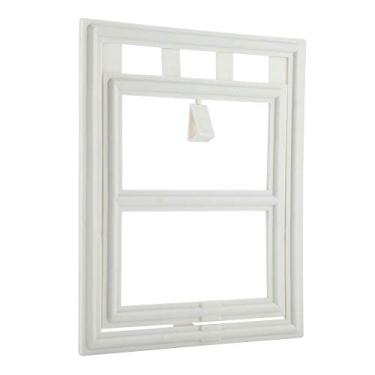 Imagem de Alomejor Porta do Cão, Porta Dupla do Gato e Cão para a da Janela da Tela 17.9 Polegada Aba Plástica Animal de Estimação para Apartamentos e Casas (Fonte L japonesa)