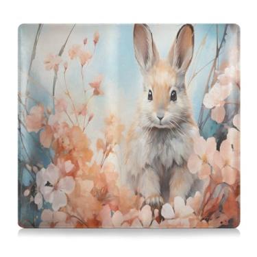 Imagem de CEBUGI Porta-luvas de coelho com flor, porta-luvas para organizador de documentos, 12,5 x 24 cm