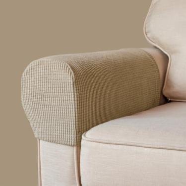 Imagem de CYTJHMD Capas para cadeira de apoio de braço, capa elástica para poltrona para sofá e descanso de braço, antiderrapante, elastano, poliéster, capas de braço para sofá, poltrona, para móveis, conjunto