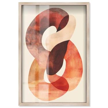 Imagem de Terracotta Twist II Shadowbox Print Boho Brown Wall Art por Art Remedy, moldura loira, 28 x 40 cm