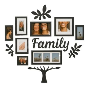 Imagem de Quadro de Parede Family com Molduras – Painel Personalizável em MDF, Ideal para Decoração Familiar Brasileira