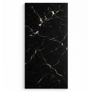 Imagem de Placas Adesivas Mármore 3D Autocolantes Kit com 20 Unidades Revestimento Decorativo Lavável para Parede, Quarto, Sala e Banheiro 30cm x 60 cm (Mármore Preto Tradicional, 30cm x 60cm)