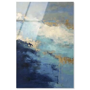 Imagem de Navy Luster Veins I Impressão acrílica azul decoração de parede por Art Remedy, pronto para pendurar, 25 x 38 cm