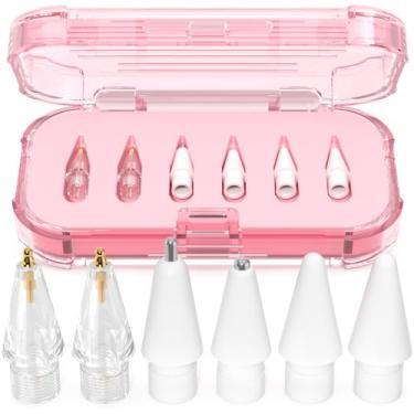 Imagem de AZF Pontas de substituição para Apple Pencil Pro/USB-C/2ª geração/pontas de 1ª geração com caixa de armazenamento, pontas de lápis de substituição de metal resistente ao desgaste para acessórios de