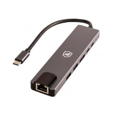 Imagem de Gshield Adaptador Sinetic Hub Multifuncional 6 em 1 USB-C com Porta de Rede Ethernet RJ45, 2x Tipo-C PD 100W, 2x USB-A 3.0, Saída HDMI 4K para Notebook e PC, Prata
