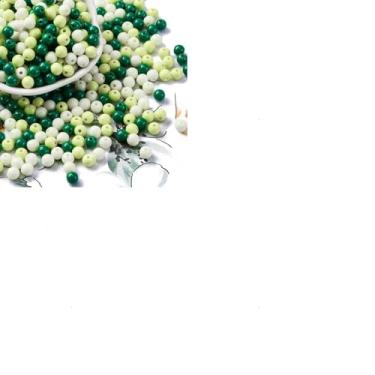 Imagem de Contas de acrílico redondas opacas de 10 g, bolas de acrílico de 5 mm, contas de chiclete para fazer joias, pulseira, colar, brincos, artesanato, verde, furo: 1,5 mm