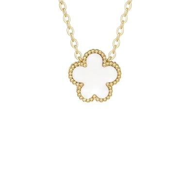 Imagem de Colar de trevo feminino - Colar com pingente floral de folha de aço inoxidável banhado a ouro 18K - impermeável - antimanchas - presente de joia, Medium, Aço inoxidável, Sem Pedra Preciosa