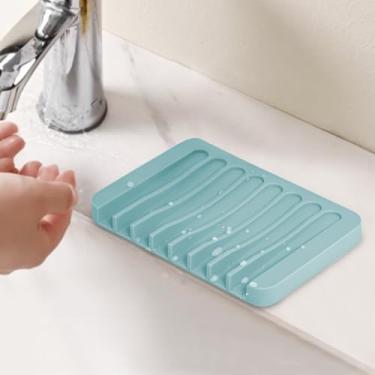 Imagem de Saboneteiras autodrenantes, escorredor de cachoeira de silicone, suporte de sabão para banheiro, prolongar a vida útil do sabonete, manter limpo a seco e fácil limpeza