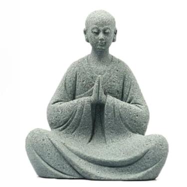 Imagem de FENNYYAR Decoração de escultura de budismo doméstico, 5,2 cm 5,3 cm, estátua de Buda ornamento de mesa