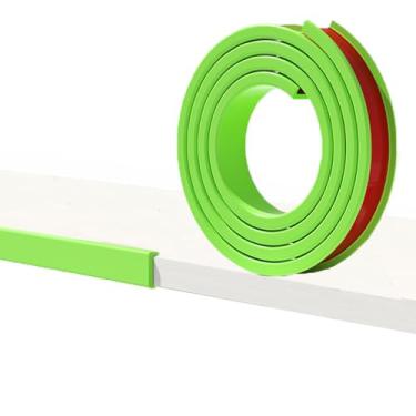 Imagem de LLXYZJR Faixa autoadesiva de borda de borda em forma de U de 16 m, protetor de borda de borda de canal U adequado para 5-50 mm (tamanho: U 12 mm (0,47 polegadas), cor: verde)