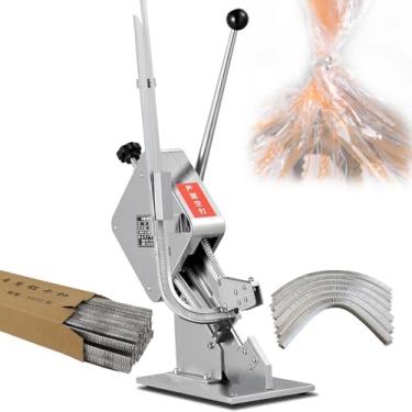 Imagem de CNAOHGHN MáQuina Manual De Fechamento De Sacos PláSticos Com Grampos, MáQuina De Fechamento Para Embutidos, DiâMetro Da Embalagem De 50 A 120 Mm, Com 4000 Grampos IncluíDos