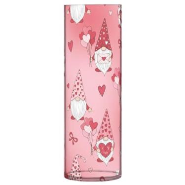 Imagem de CEBUGI Vaso de flores Gnomos Hearts 10 cm x 30 cm Vaso cilíndrico para flores, vaso transparente inquebrável para decoração de casa de festa de casamento