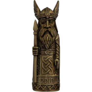 Imagem de Estátua Imagem Odin Mitologia Nórdica - Versão Totem (Cor Ouro Velho)