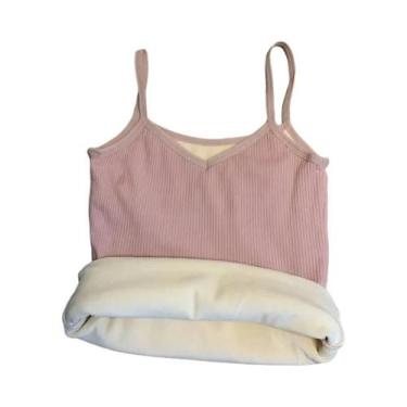 Imagem de Camiseta Térmica Sem Mangas Feminina, Roupa De Inverno Quente, Tops De