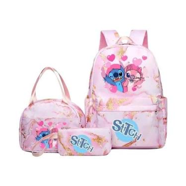 Imagem de Conjunto De Mochila Infantil Lilo & Stitch Anime Com Lancheira E Estoj