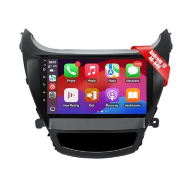 Imagem de Leadfan 4G RAM + 64G ROM para Hyundai Elantra Radio 2014 2015 2016 CarPlay Car Stereo Android 13 9'' Tela 4 Core Android Auto GPS AHD Câmera de backup MIC Bluetooth