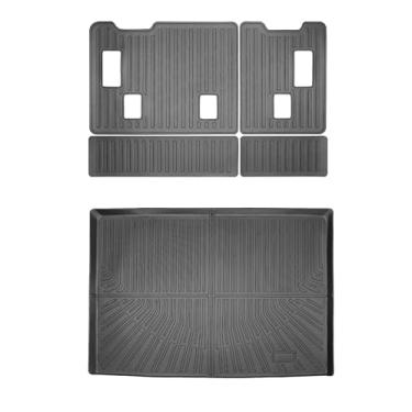 Imagem de Yakitoko Tapete de forro de porta-malas de carro 3D TPE para Chevrolet Suburban 2015-2020 e GMC Yukon XL 7/8 assento com tapete de encosto, ajuste personalizado, proteção de piso à prova d'água para
