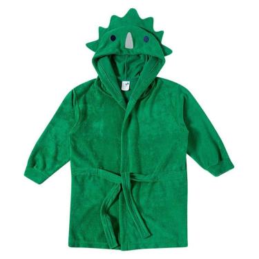 Imagem de Roupão Praia Bebê Atoalhado com Capuz Dino Verde Tip Top-Masculino