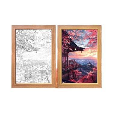 Imagem de Luminária LED Do Monte Fuji Com Moldura De Imagem, Luz De Parede Da Ci