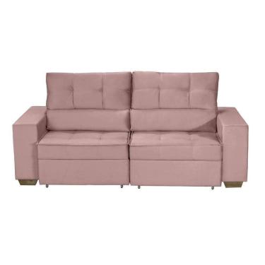 Imagem de Sofá Baú San Marino Retrátil E Reclinável 3 Lugares Sofatec Rose