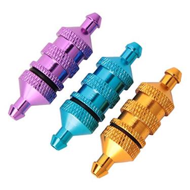 Imagem de aqxreight 3 Peças 1:10 Modelo RC Peças Sobressalentes de Carro Filtro de Combustível de Alumínio Se Encaixa para HSP 02156 94122 é Fácil, Bonito e Limpo O Uso Leve e Firme Torna-o Simples de