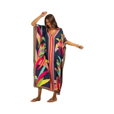 Imagem de Roupas De Praia plus Size Para Mulheres Vestido Maxi Coberturas De Mai