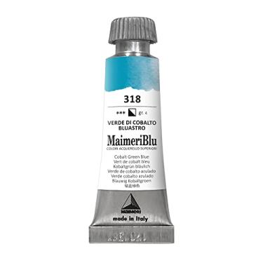 Imagem de MAIMERI BLU Tinta Aquarela Profissional Bisnaga 12ml, Verde Cobalto Azulado