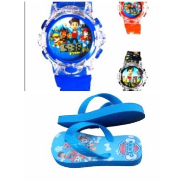 Imagem de Chinelo e relogio digital musical da patrulha canina , super presente 