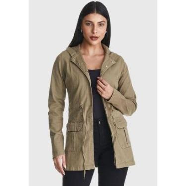 Imagem de Jaqueta Parka Feminina HNO Com Capuz Caqui-Feminino