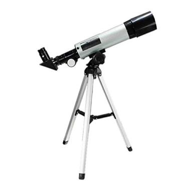 Imagem de pcagfaajmh Telescópio para adultos iniciantes crianças 50 mm abertura 360 mm telescópio para astronomia BAK4 prisma FMC telescópio refrator astronômico com suporte para smartphone e tripé para
