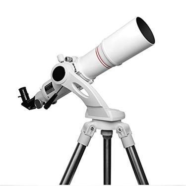 Imagem de pcagfaajmh Telescópio para crianças iniciantes em astronomia e adultos, telescópio refrator HD para astronomia, mira iniciante, com tripé, adaptador de telefone, localizador, filtro de lua