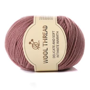 Imagem de 4 camadas 70% fio de lã 109 jardas novelo para tricô, cachecóis, chapéus, suéteres (rosa macio)